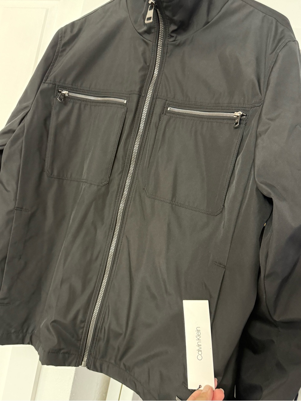 Calvin Klein Black Lightweight Zip-Front Shirt Jacket
